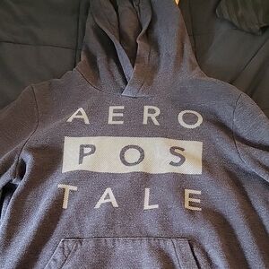 Aeropostale Blue and Gray Hoodie Sweatshirt